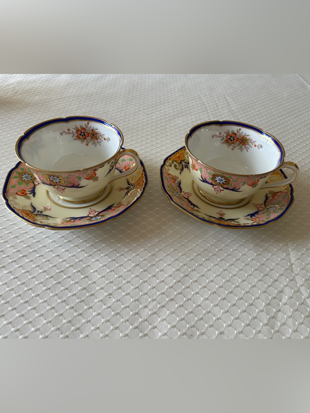HTF Rare Vintage Noritaki Crowndalia Japan Fine China Teacups Saucers Set of 2